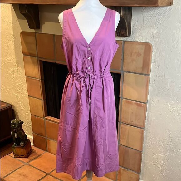 GAP Tie-Waist Midi Dress, Purple Clover, size MP - Picture 1 of 11